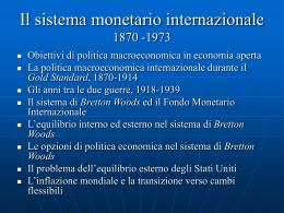 Il sistema monetario internazionale