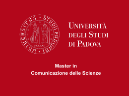 Master in Comunicazione delle Scienze