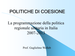 La politica di coesione in Italia