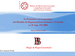 Modello di Organizzazione, Gestione e Controllo ex D. Lgs. 231/2001