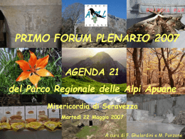 Diapositiva 1 - Parco Regionale delle Alpi Apuane