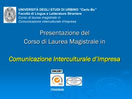 presentazione corso - Università degli Studi di Urbino