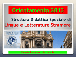 9 - Facoltà di lingue - Università degli Studi di Catania