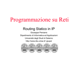 Routing Statico in IP - Università di Salerno