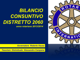 Bilancio Xausa - Rotary Distretto 2060