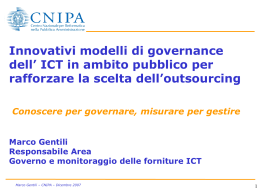 Innovativi modelli di governance dell`ICT in ambito pubblico