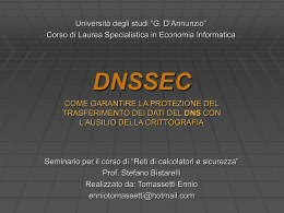Dnssec - Dipartimento di Matematica e Informatica