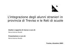 L`integrazione degli alunni stranieri in provincia di Treviso e le Reti
