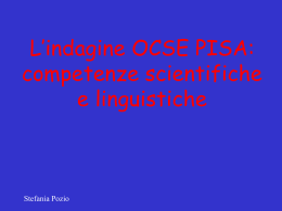 L`indagine OCSE PISA La competenza scientifica