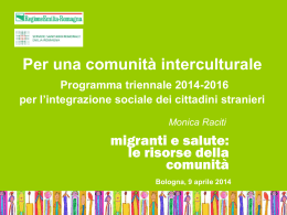 Per una comunità interculturale Programma triennale 2014