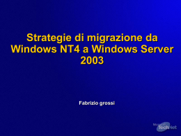 Strategie di migrazione da Windows NT4 a Windows