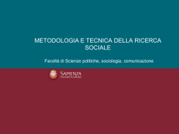 Slides METODOLOGIA E TECNICA DELLA R.S. focus group