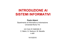 Introduzione ai sistemi informativi