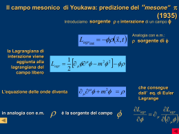 Il campo mesonico di Youkawa: predizione del “mesone”