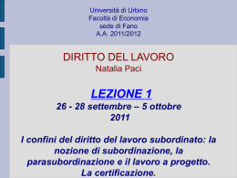 la certificazione - Università di Urbino