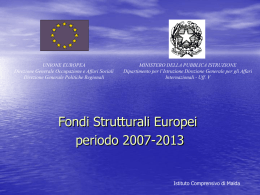 Fondi Strutturali Europei periodo 2007-2013