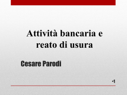 slides usura dott. Cesare Parodi - Ordine degli Avvocati di Trieste