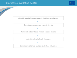 Il processo legislativo nell`UE Cittadini, gruppi d`interesse, esperti