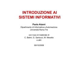 SISTEMI INFORMATIVI - Dipartimento di Informatica e Automazione