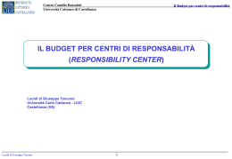 il budget per centri di responsabilità - My LIUC
