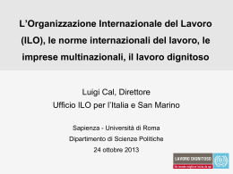 L`Organizzazione Internazionale del Lavoro (ILO)