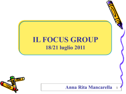 conduzione di focus group e ricerca azione