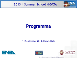 2013 II Summer School H-DATA