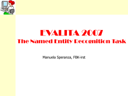 Evalita 2007: The Named Entity Recognition Task