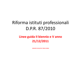 Riforma istituti professionali D.P.R. 87/2010