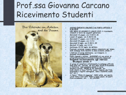 Prof.ssa Carcano - ricevimento studenti giugno e luglio