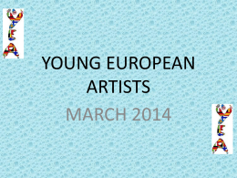 YOUNG EUROPEAN ARTISTS - Scuola Leonardo da Vinci