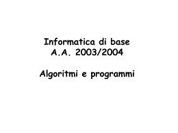 Algoritmi e programmazione - Dipartimento di Matematica