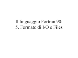 5. Formato di I/O e Files