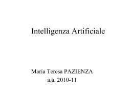 Intelligenza Artificiale - Università degli Studi di Roma Tor Vergata
