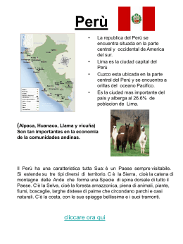 Pio di II D, ci presenta la sua terra: il Perù