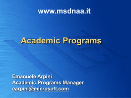 MSDN Academic Alliance - Center