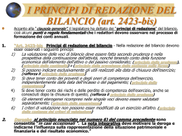 I PRINCIPI DI REDAZIONE DEL BILANCIO (art. 2423