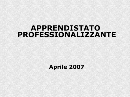Apprendistato Professionalizzante aprile 2007
