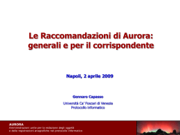 G. Capasso, Aurora - Università degli Studi di Padova