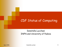 Status of Computing - INFN