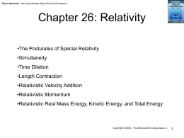 Chapter 26: Relativity