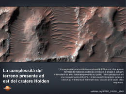 La complessità del terreno presente ad est del cratere