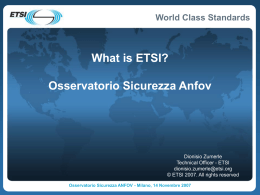 What is ETSI? seconda presentazione di Dionisio Zumerle