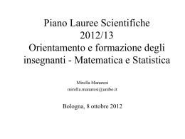 Presentazione 2012-2013 - Progetto Lauree Scientifiche
