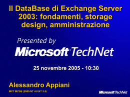 Il DataBase di Exchange Server 2003 - Center