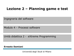 Planning game e test - Università degli Studi di Milano