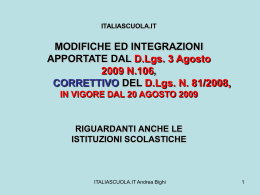 MODIFICHE APPORTATE ALL`ART. 6, D.Lgs. 81/2008