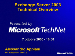 Exchange Server 2003 Technical Overview
