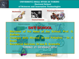 SNTI School presentation - Scuola di Dottorato in Scienze della