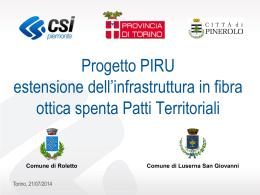 Il progetto PIRU - Provincia di Torino
